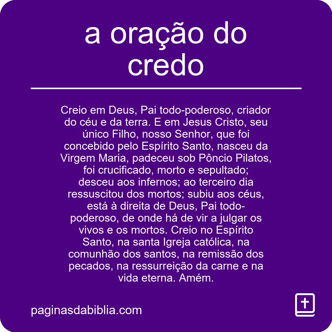 a oração do credo