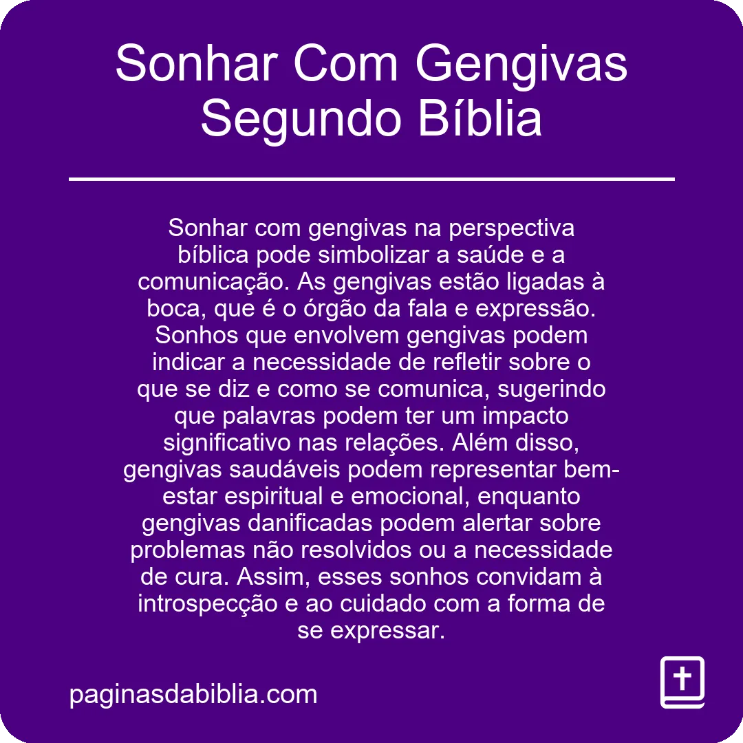 Sonhar Com Gengivas Segundo Bíblia