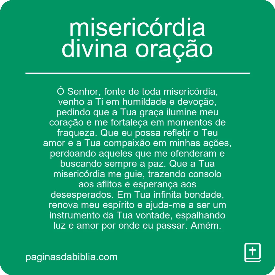 misericórdia divina oração