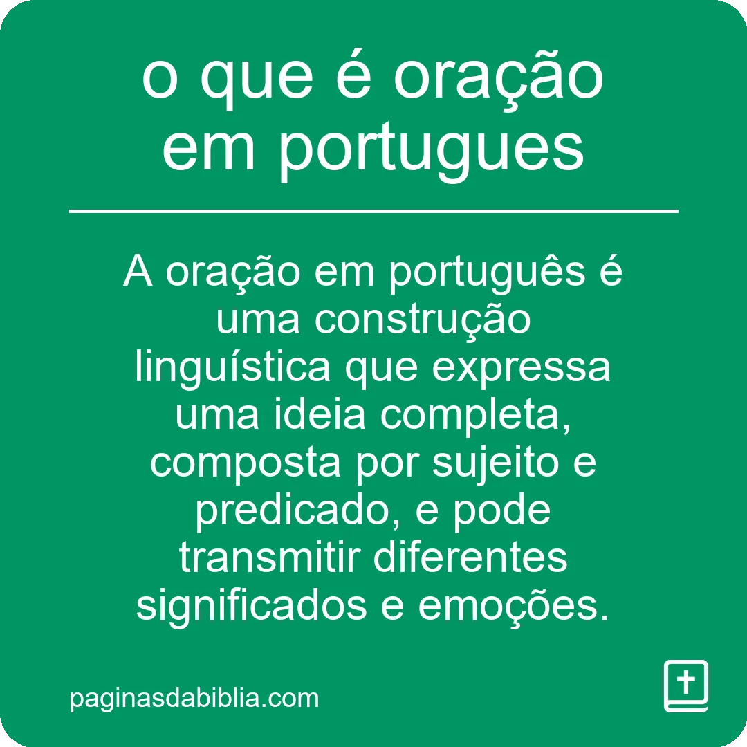 o que é oração em portugues