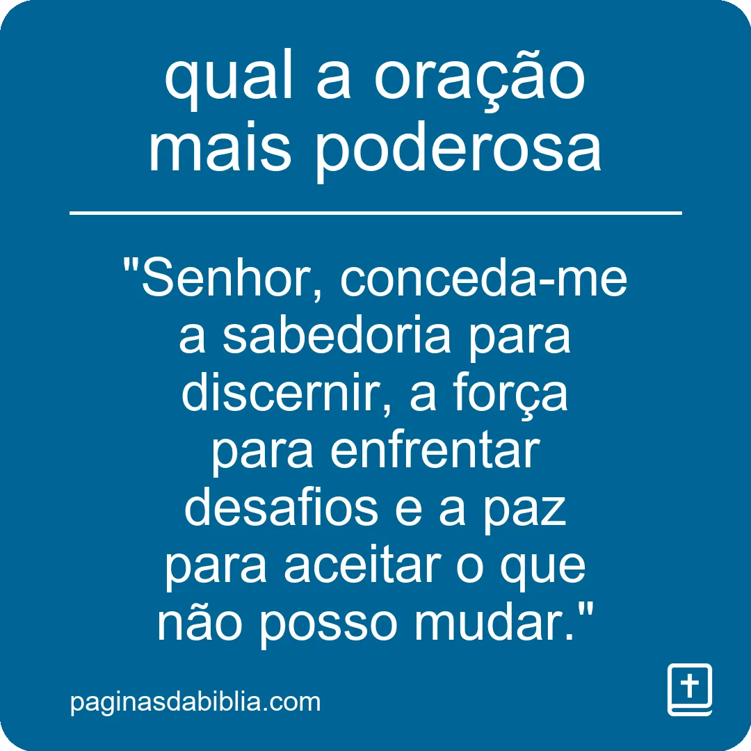 qual a oração mais poderosa