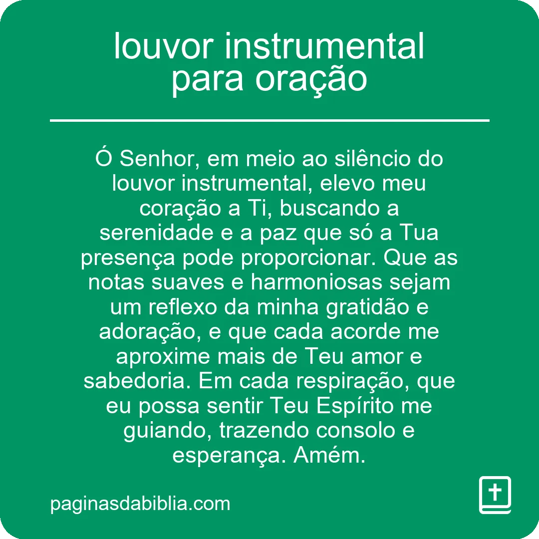 louvor instrumental para oração