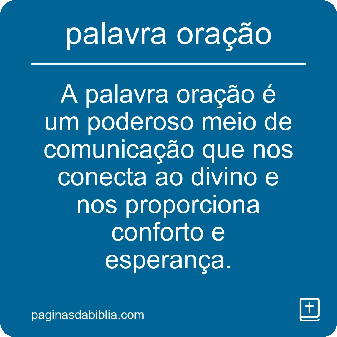 palavra oração