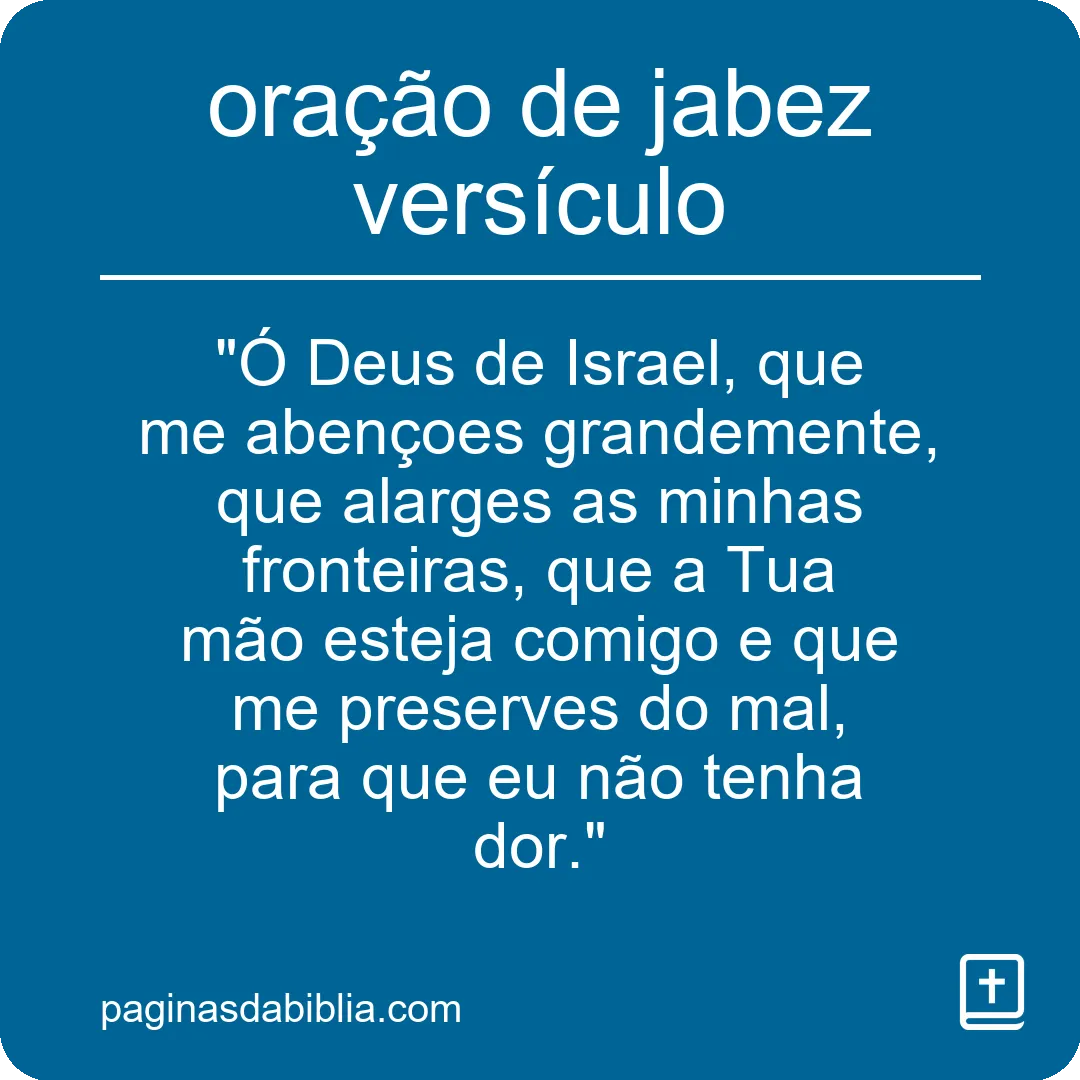 oração de jabez versículo