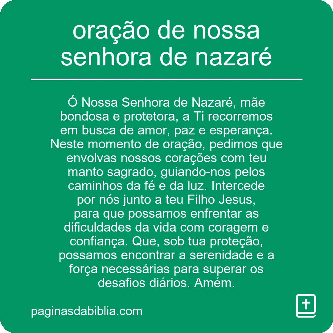 oração de nossa senhora de nazaré