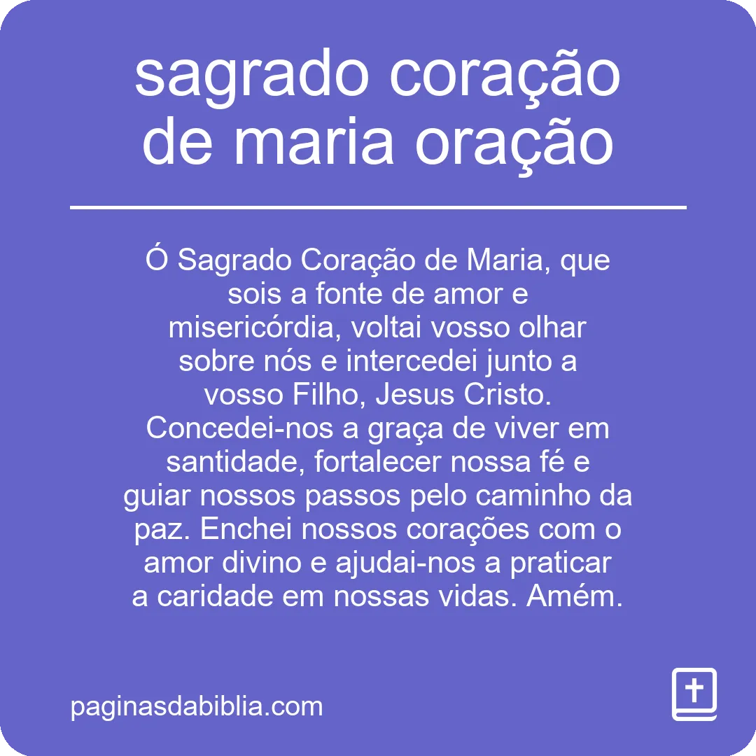 sagrado coração de maria oração