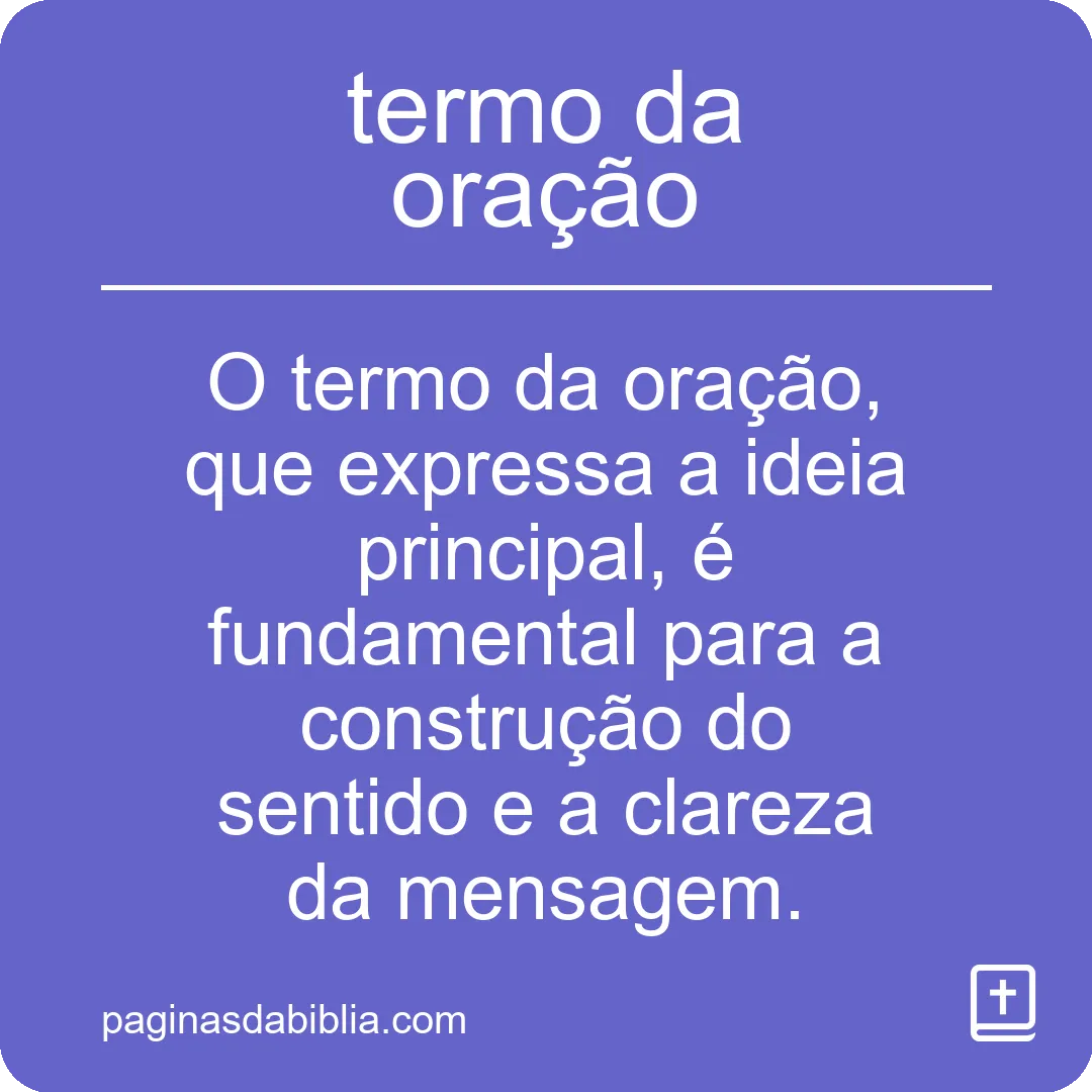 termo da oração