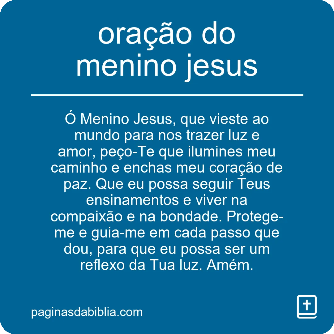 oração do menino jesus