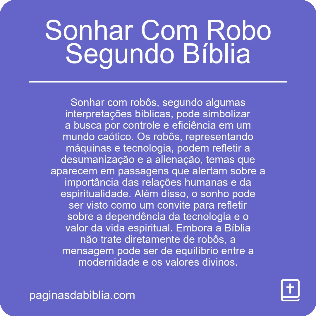 Sonhar Com Robo Segundo Bíblia