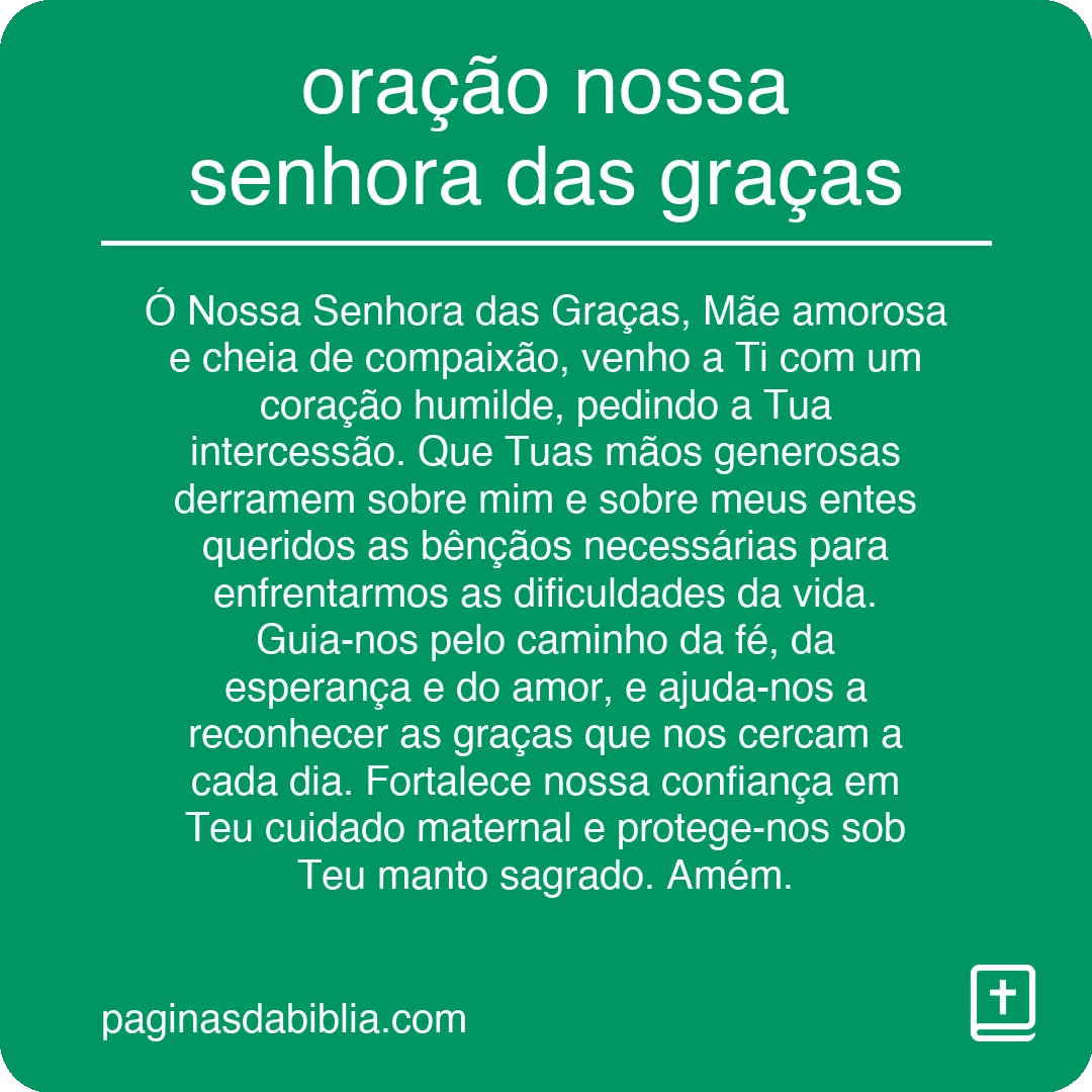 oração nossa senhora das graças