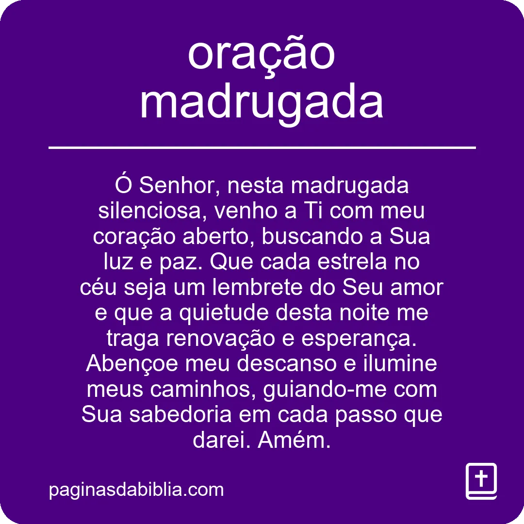 oração madrugada