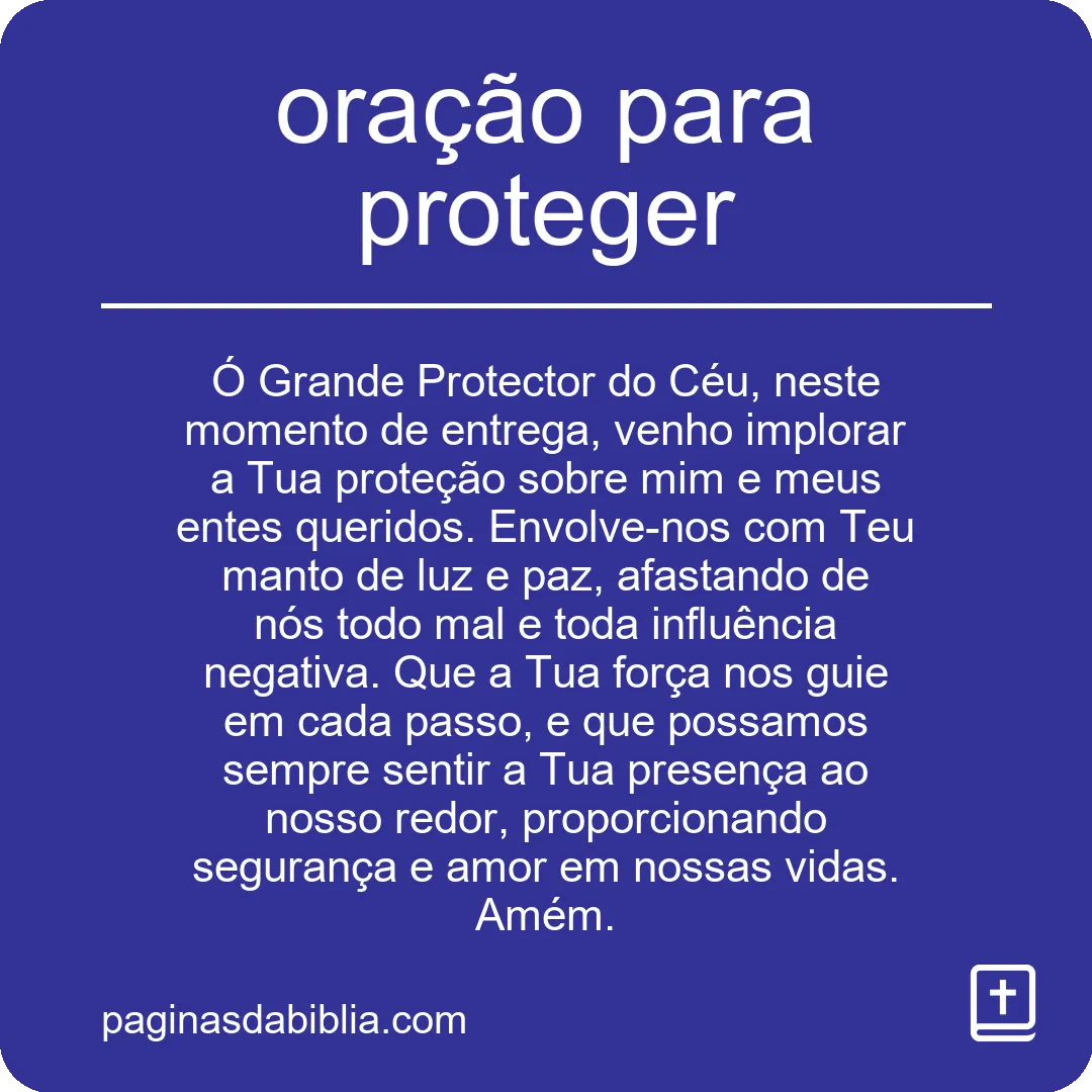 oração para proteger