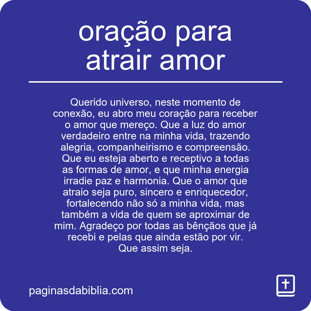 oração para atrair amor