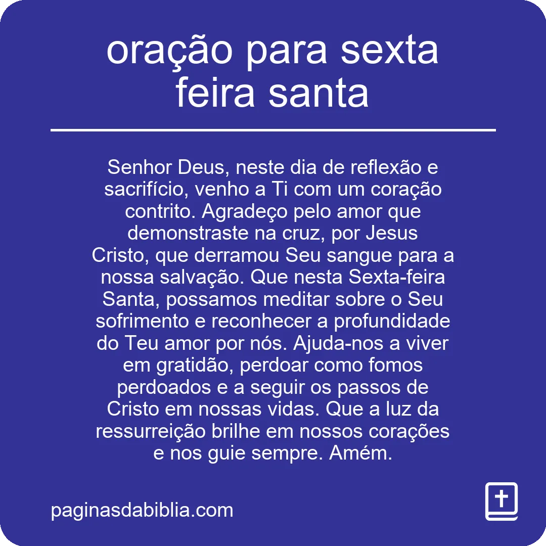 oração para sexta feira santa