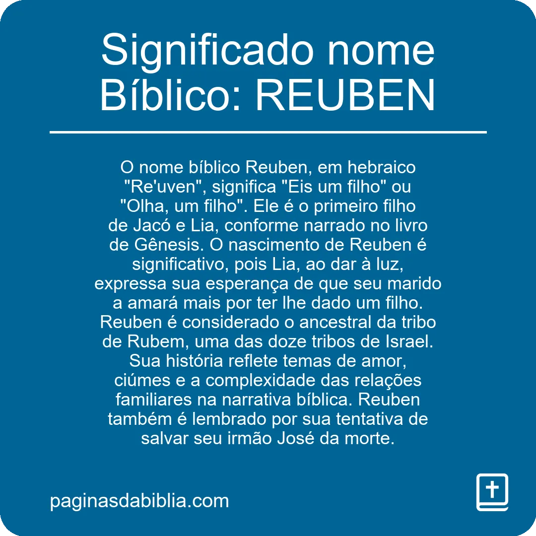 Significado nome Bíblico: REUBEN