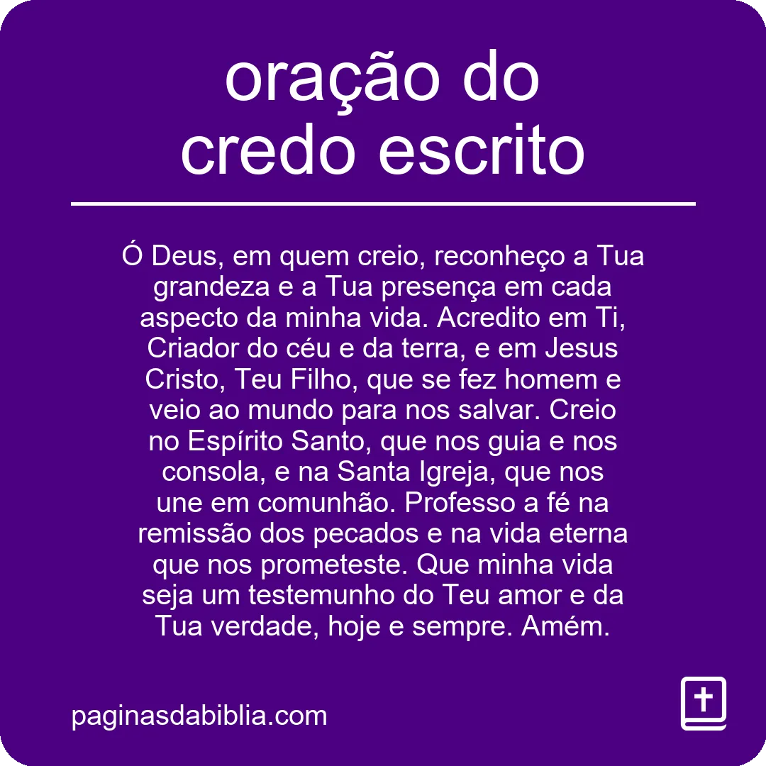 oração do credo escrito