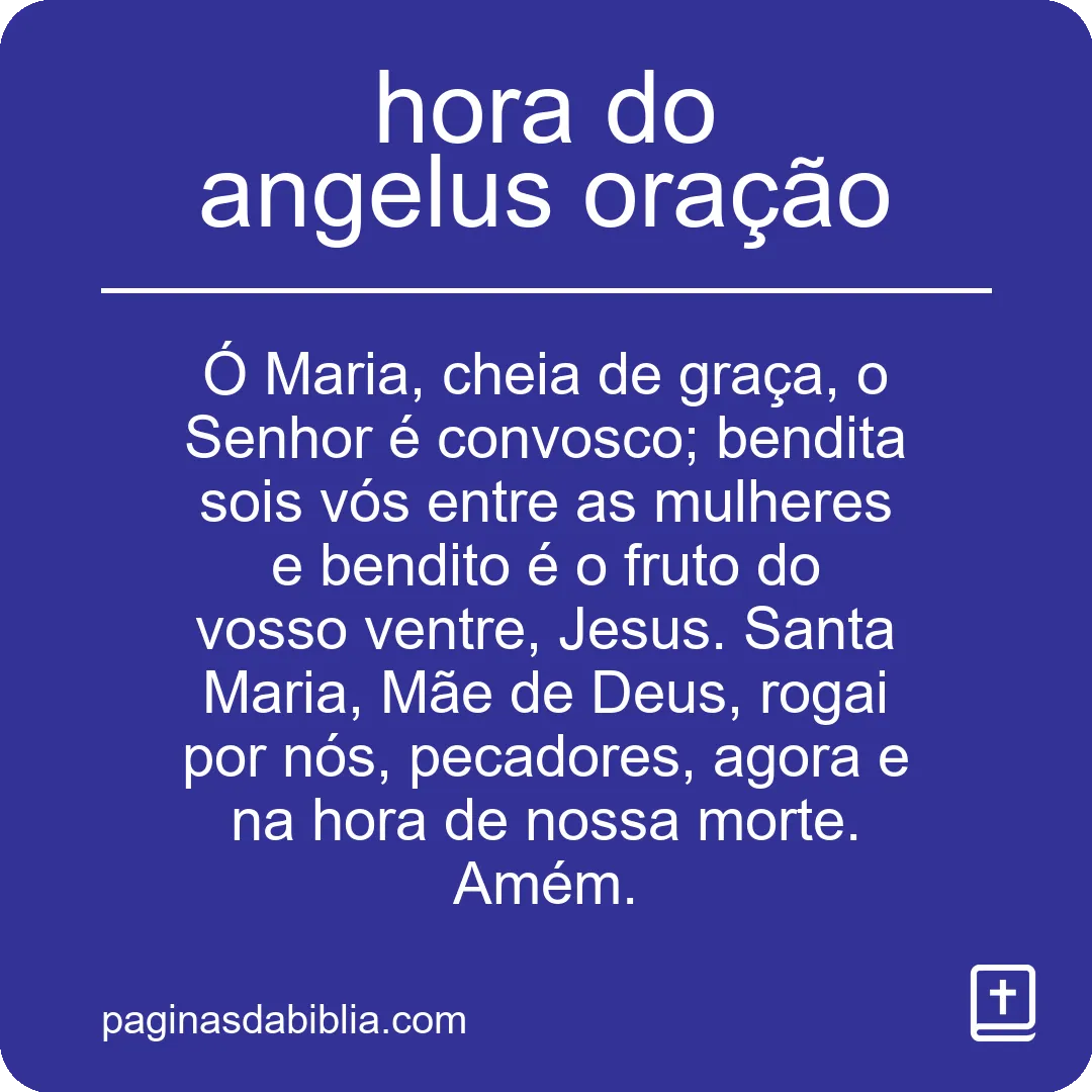 hora do angelus oração