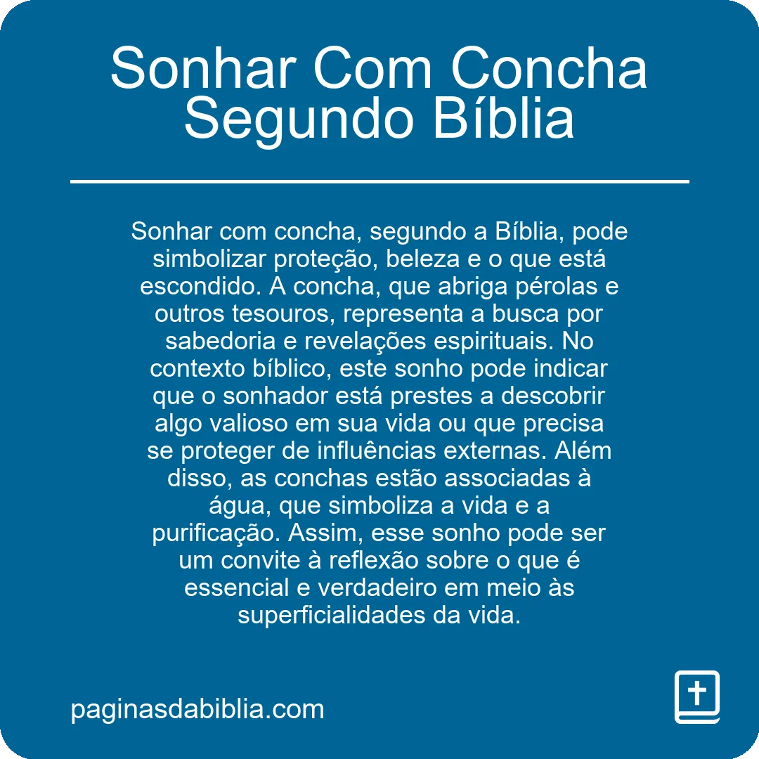 Sonhar Com Concha Segundo Bíblia