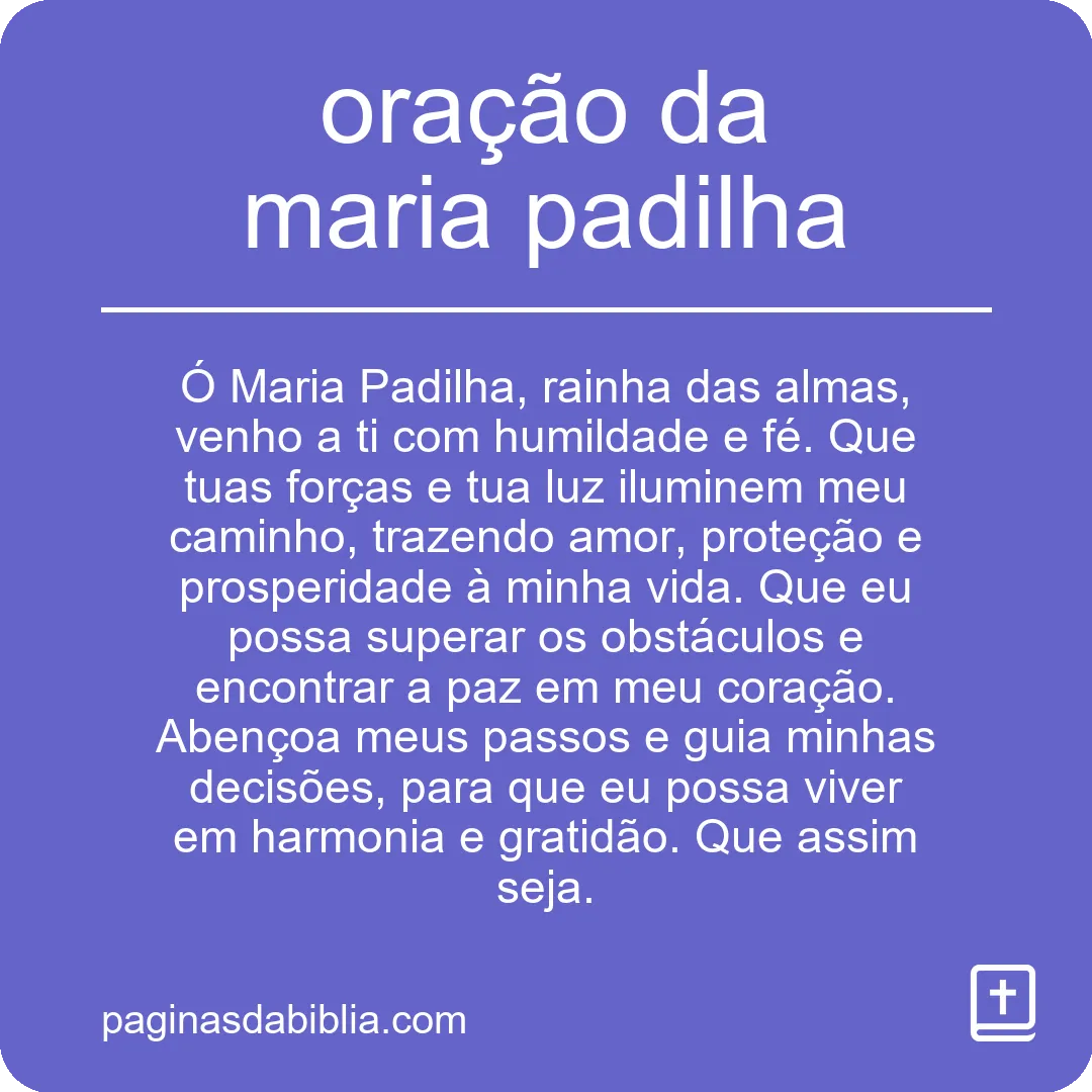 oração da maria padilha