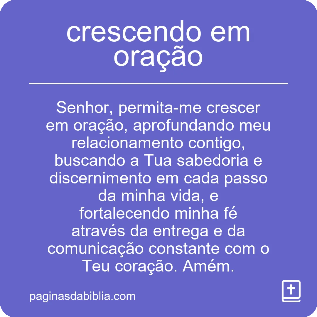 crescendo em oração