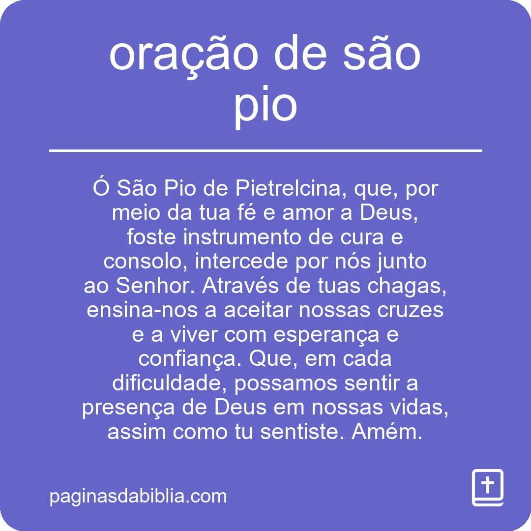 oração de são pio