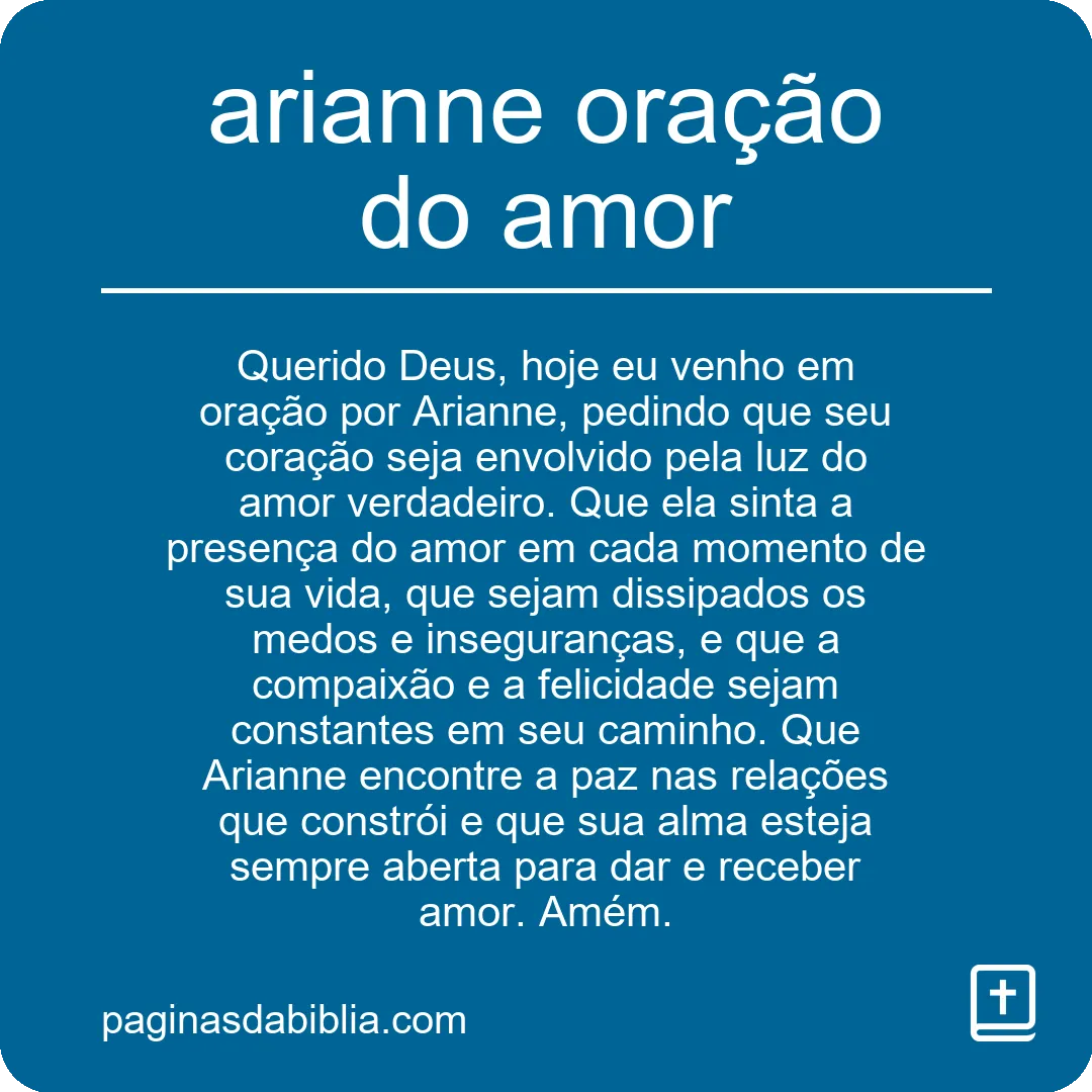 arianne oração do amor