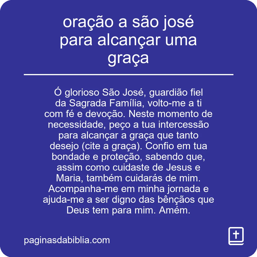 oração a são josé para alcançar uma graça