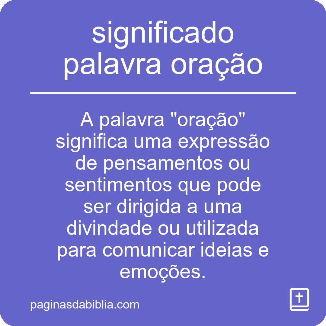 significado palavra oração