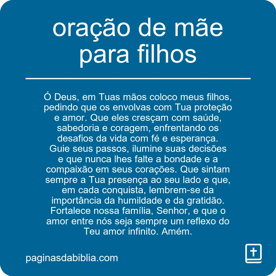 oração de mãe para filhos