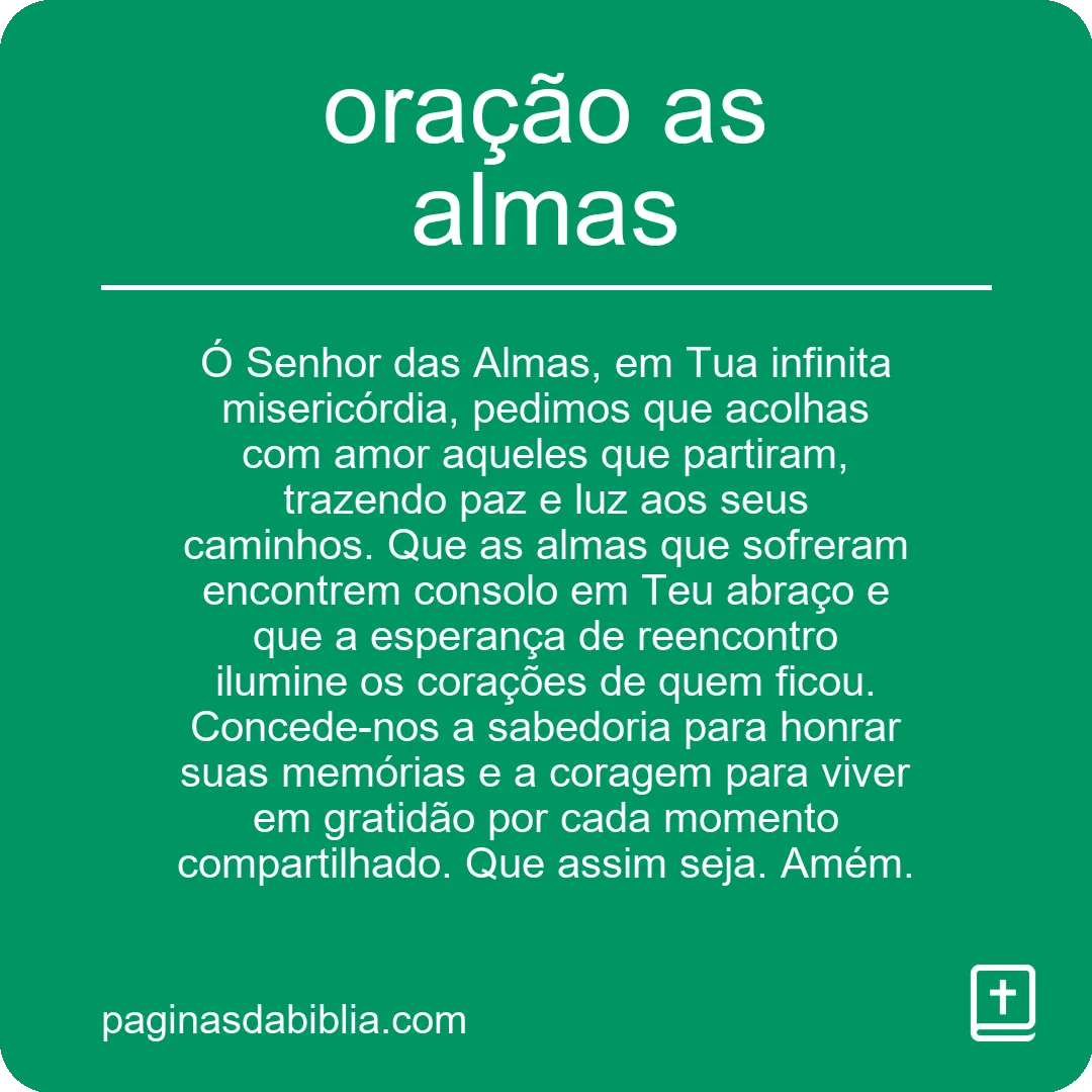 oração as almas