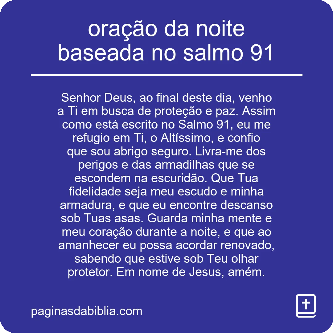 oração da noite baseada no salmo 91