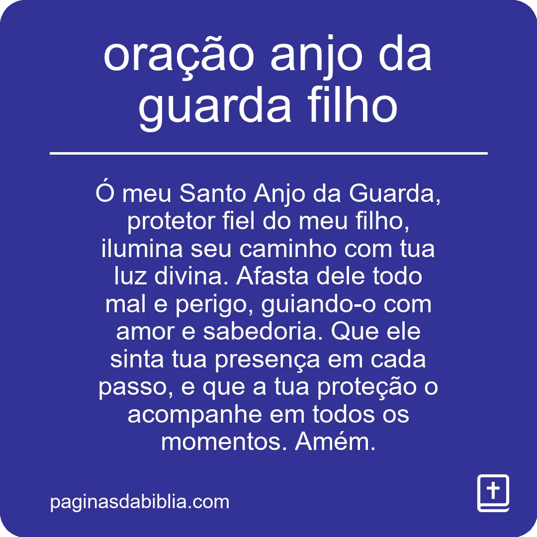 oração anjo da guarda filho