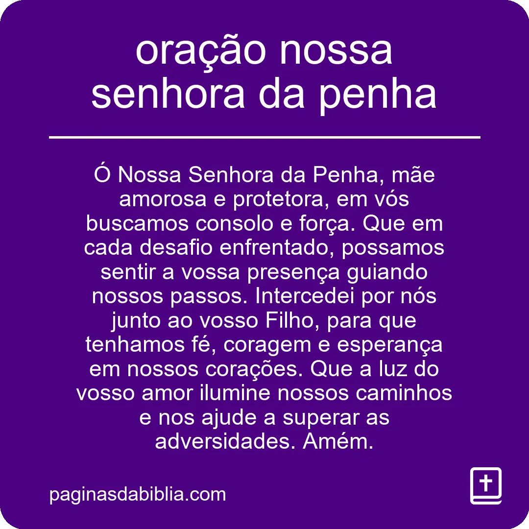 oração nossa senhora da penha