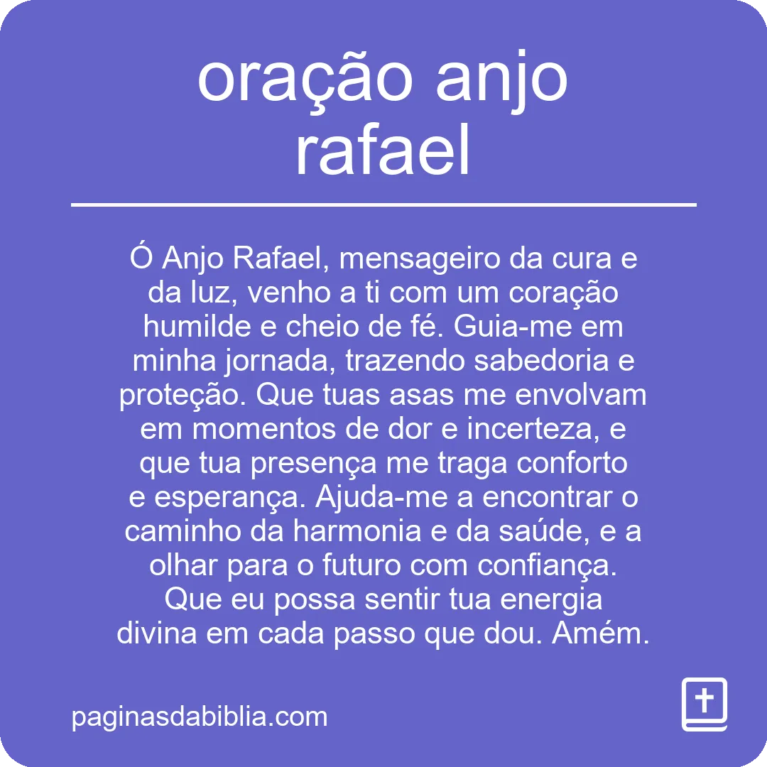 oração anjo rafael