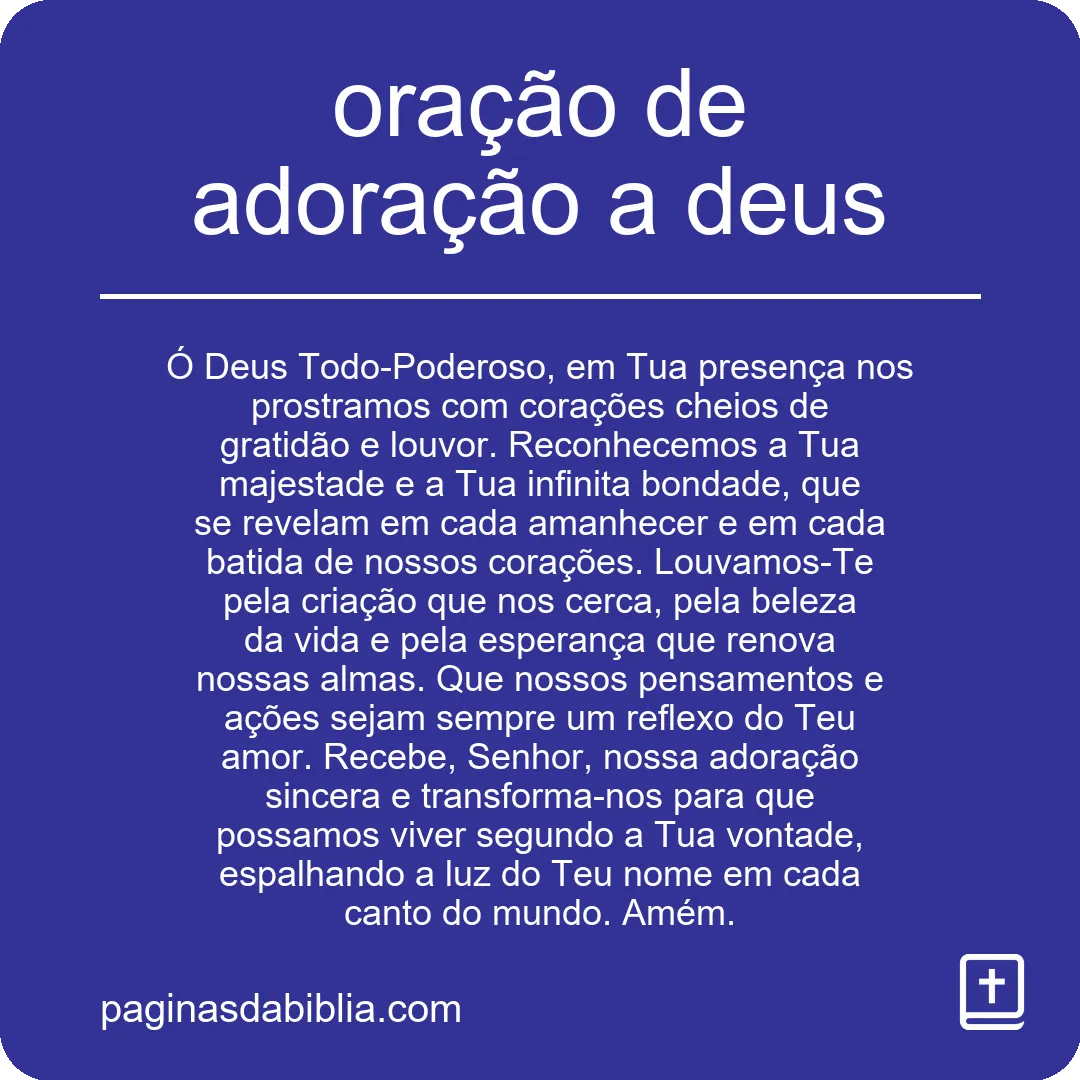 oração de adoração a deus