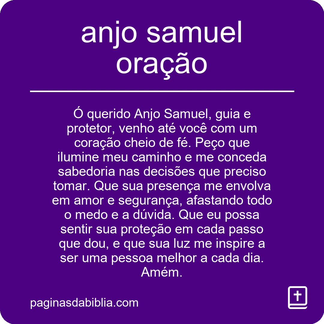 anjo samuel oração