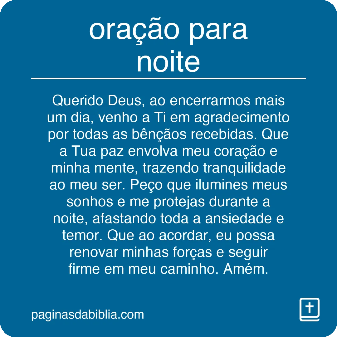 oração para noite