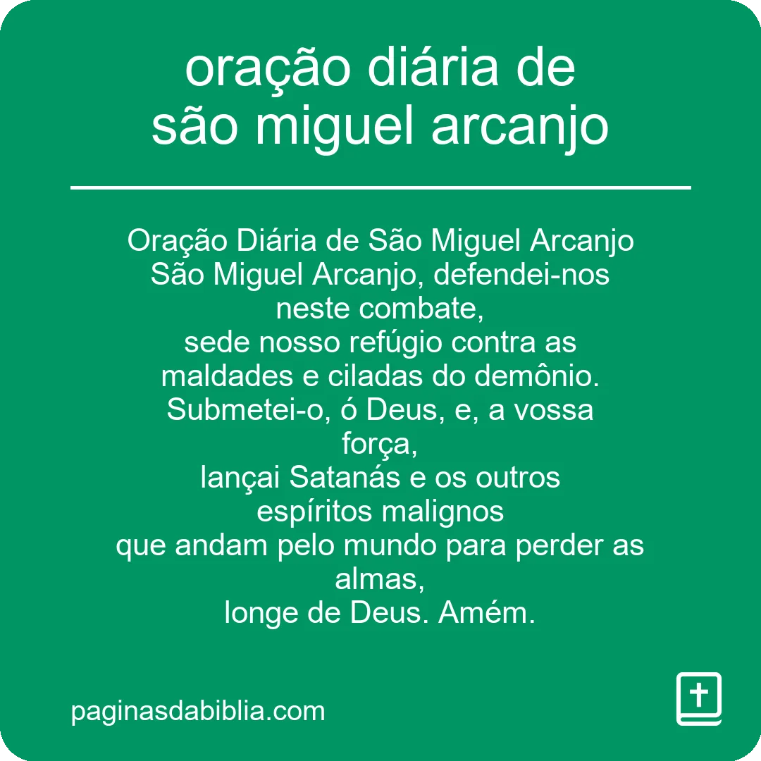 oração diária de são miguel arcanjo