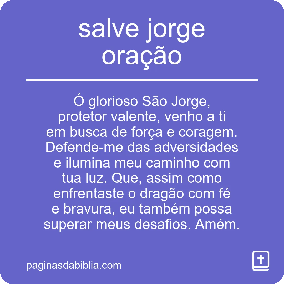 salve jorge oração