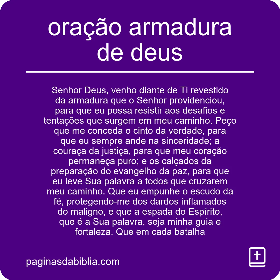 oração armadura de deus