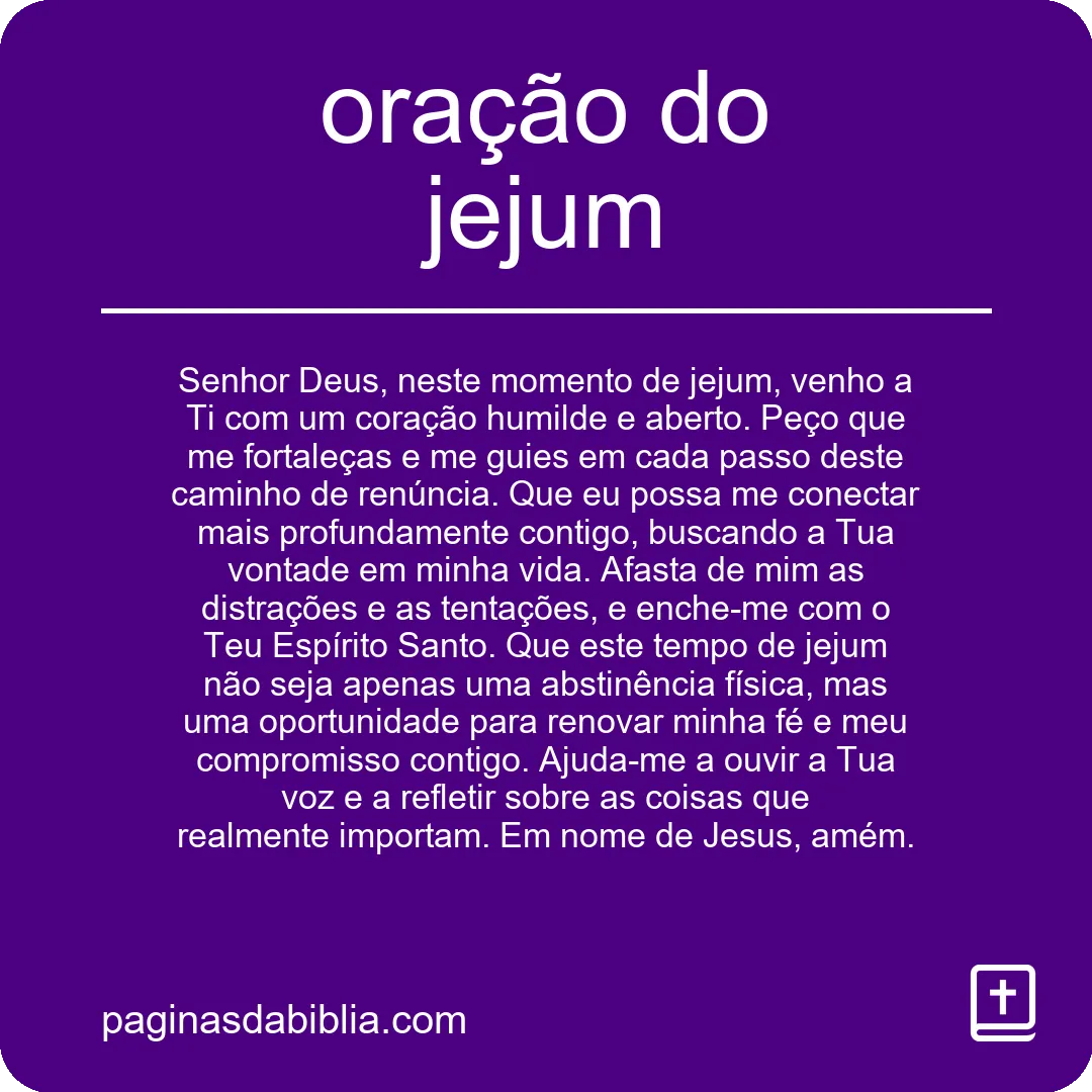 oração do jejum