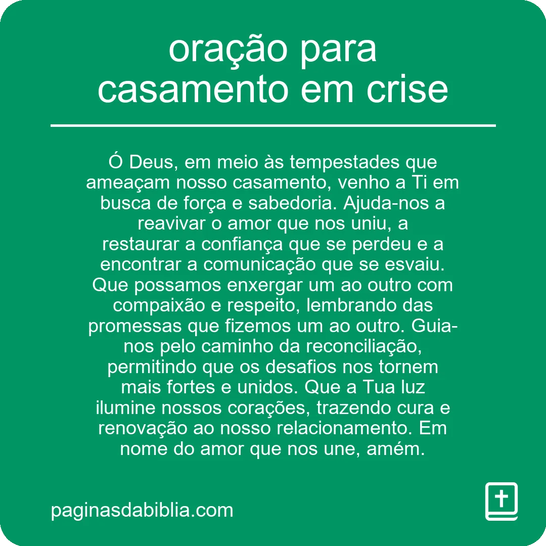 oração para casamento em crise