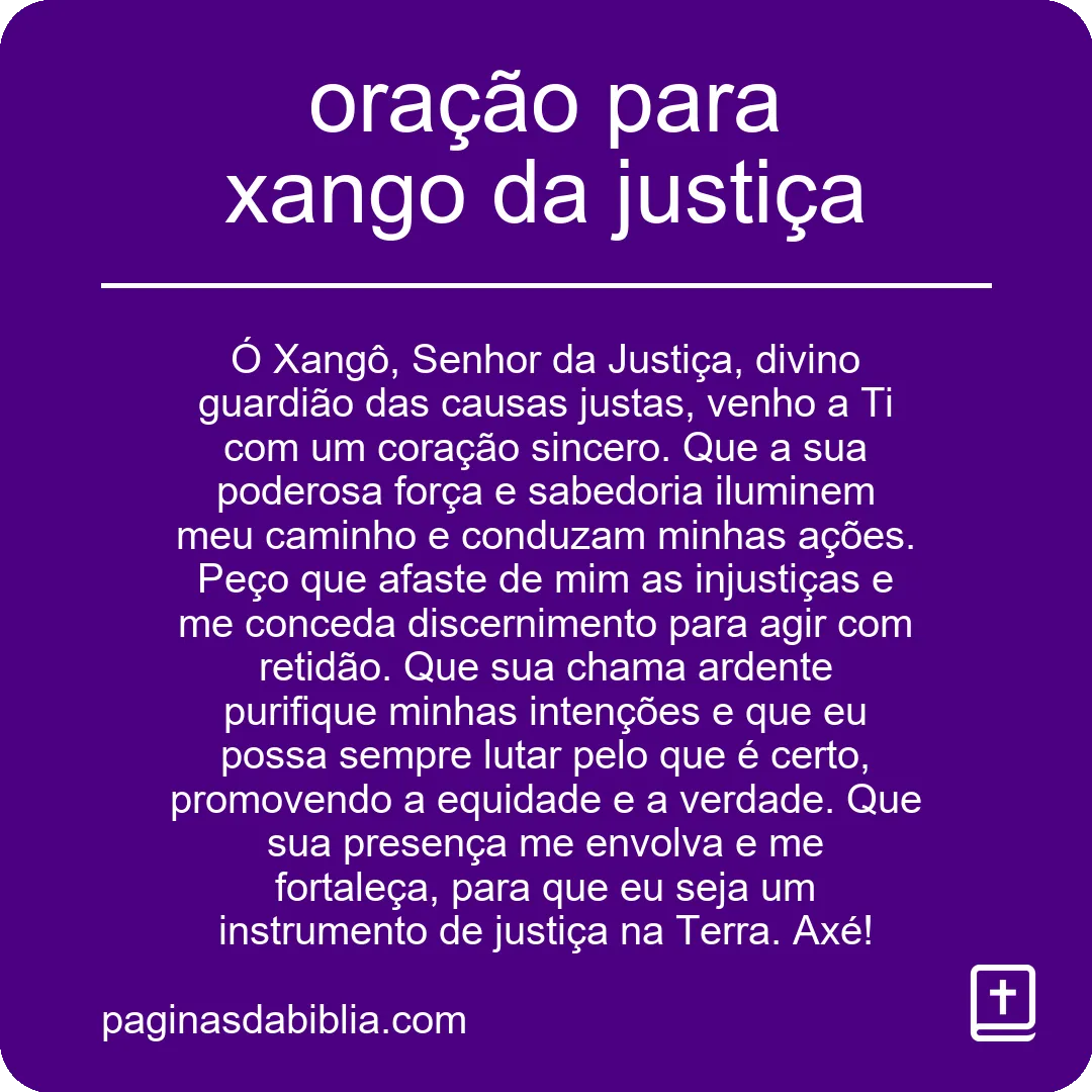 oração para xango da justiça