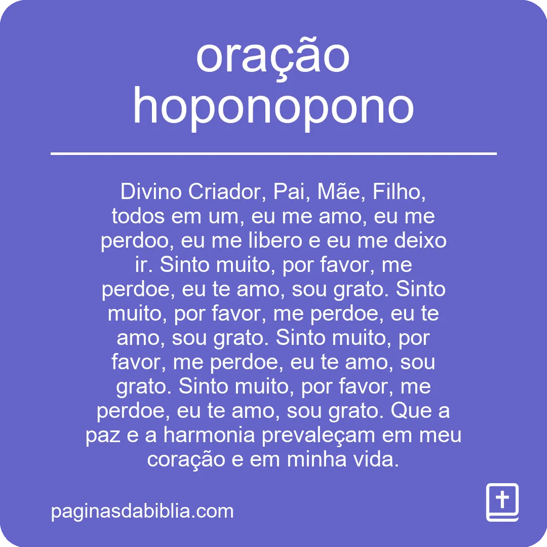 oração hoponopono