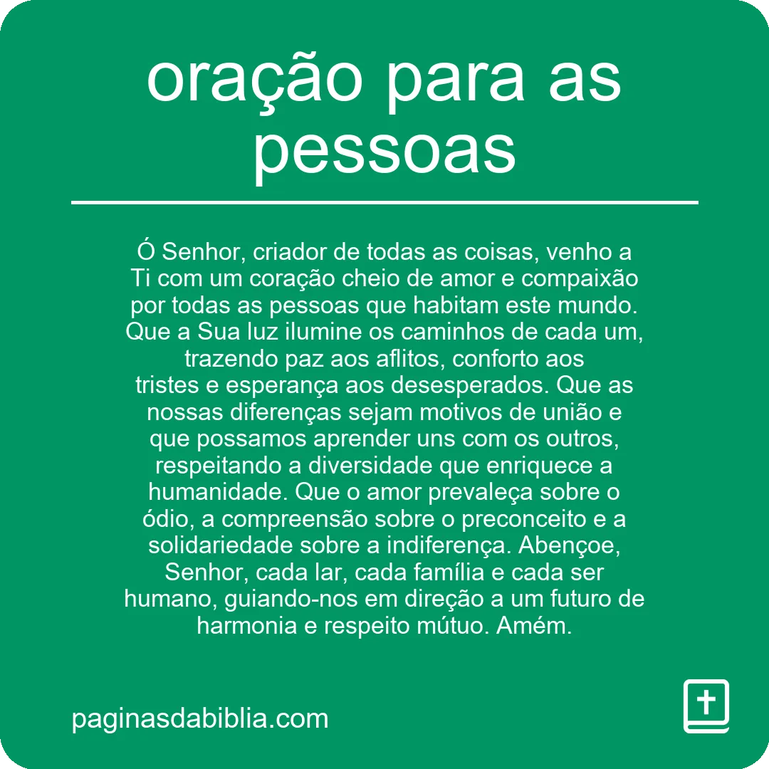 oração para as pessoas