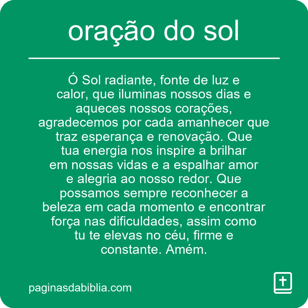 oração do sol