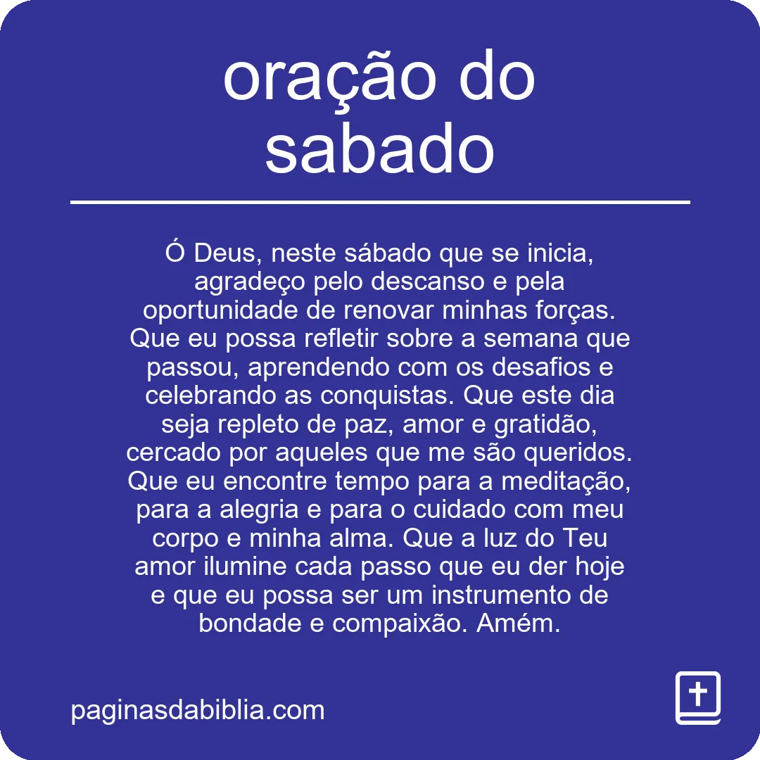 oração do sabado