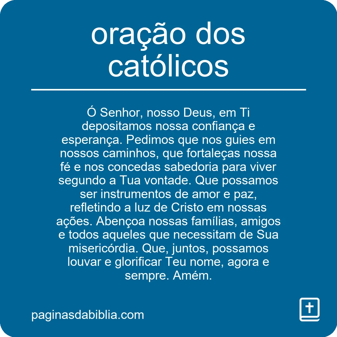 oração dos católicos