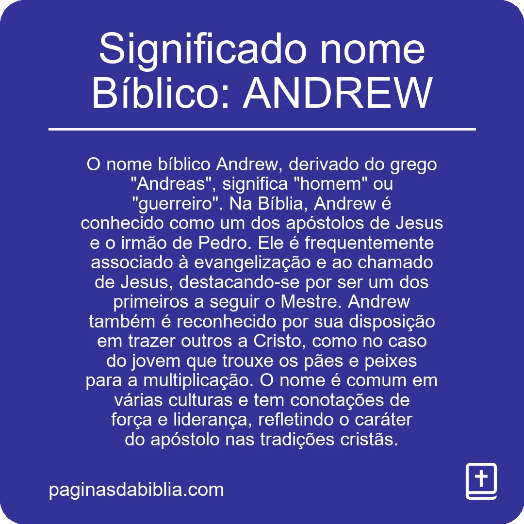 Significado nome Bíblico: ANDREW