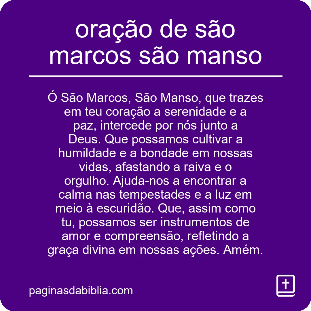 oração de são marcos são manso